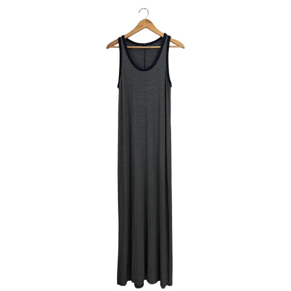 GAP Dresses & Skirts - Gap Navy Striped Sleeveless Scoop Neck Maxi Dress Size L Beach Vacation Coastal